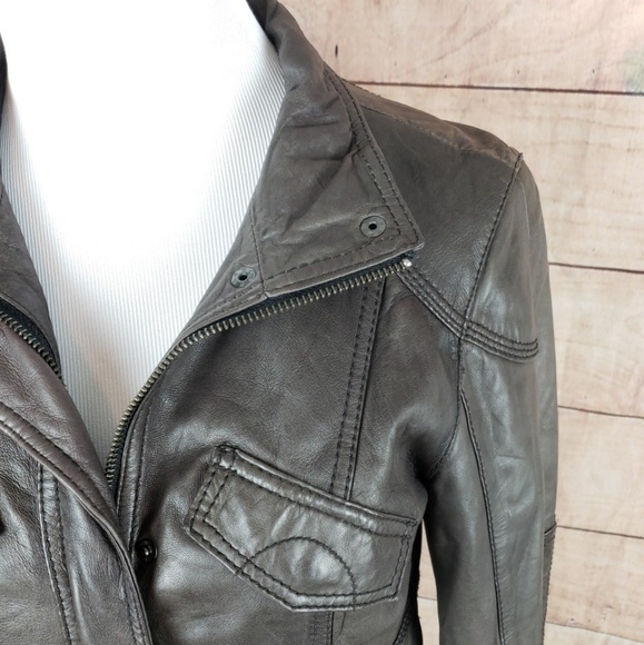 Eddie Bauer Lambskin Leather Bomber Jacket - Picture 2 of 7